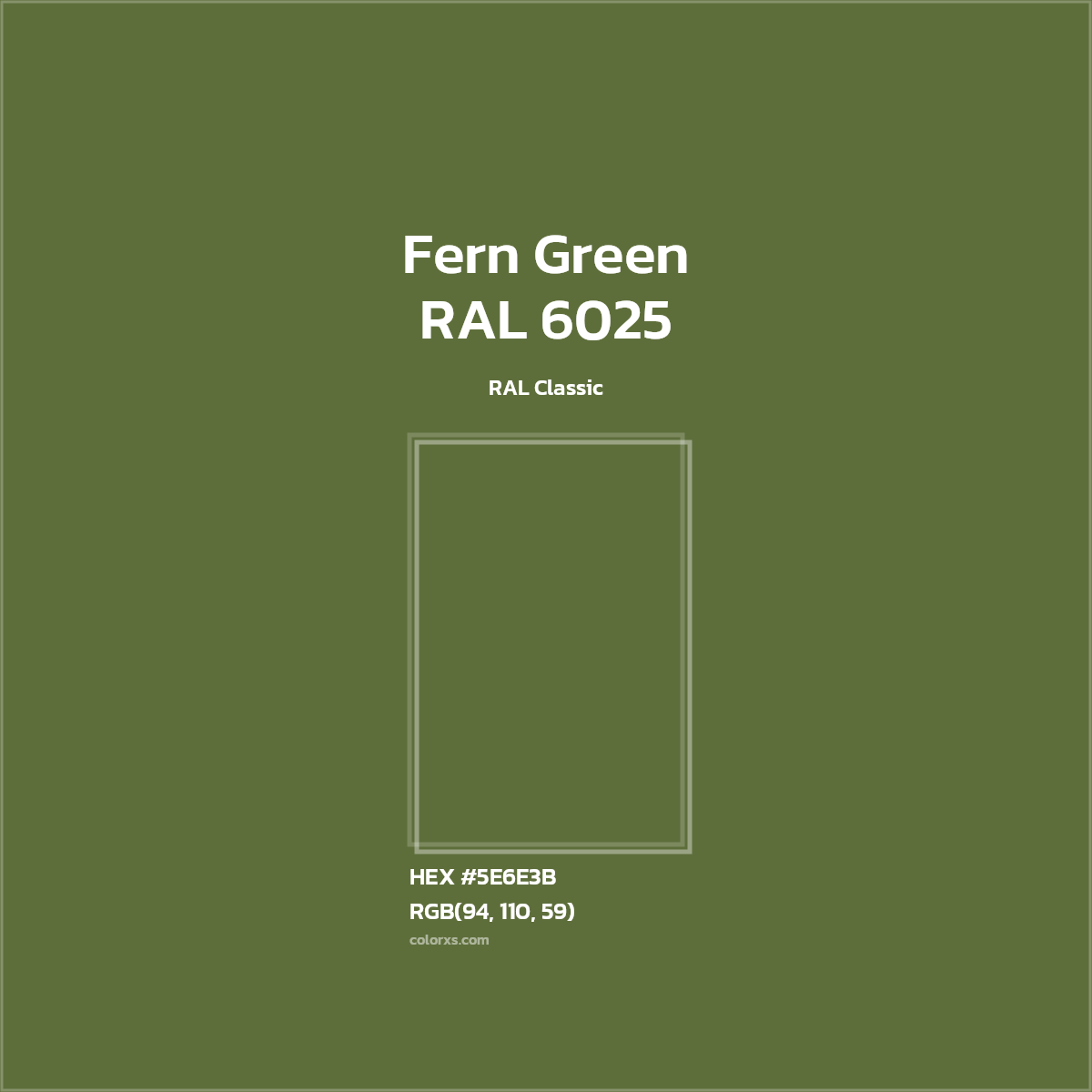 #5E6E3B RAL 6025 - Fern Green CMS RAL Classic - Color codes and meaning | Matching colors and paints