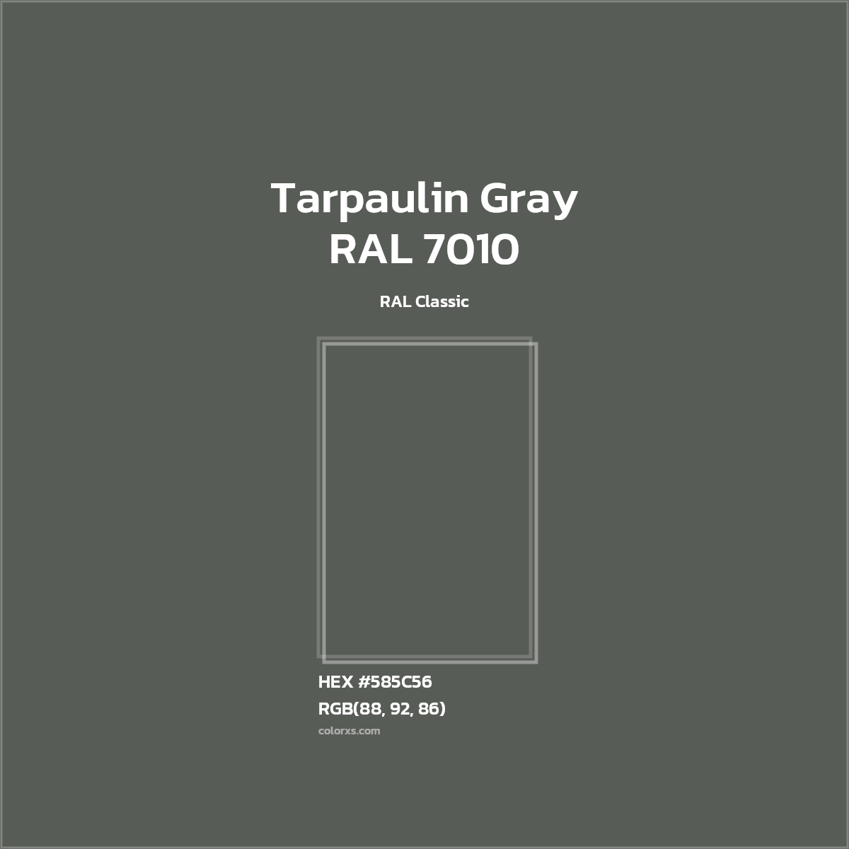 #585C56 RAL 7010 - Tarpaulin Gray CMS RAL Classic - Color codes and meaning | Matching colors and paints