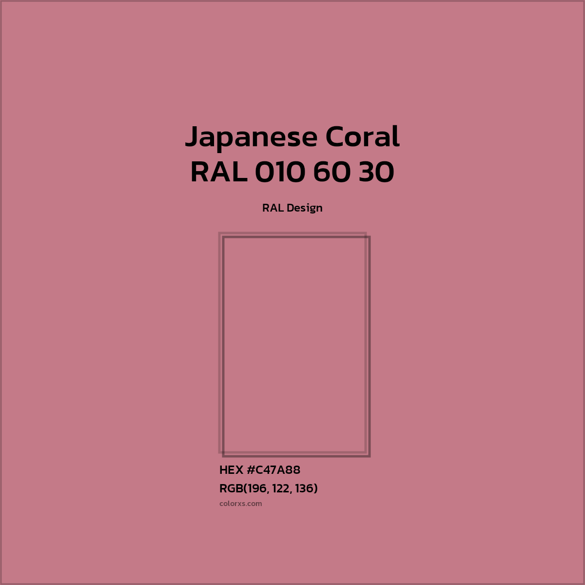 #C47A88 RAL 010 60 30 - Japanese Coral CMS RAL Design - Color codes and meaning | Matching colors and paints