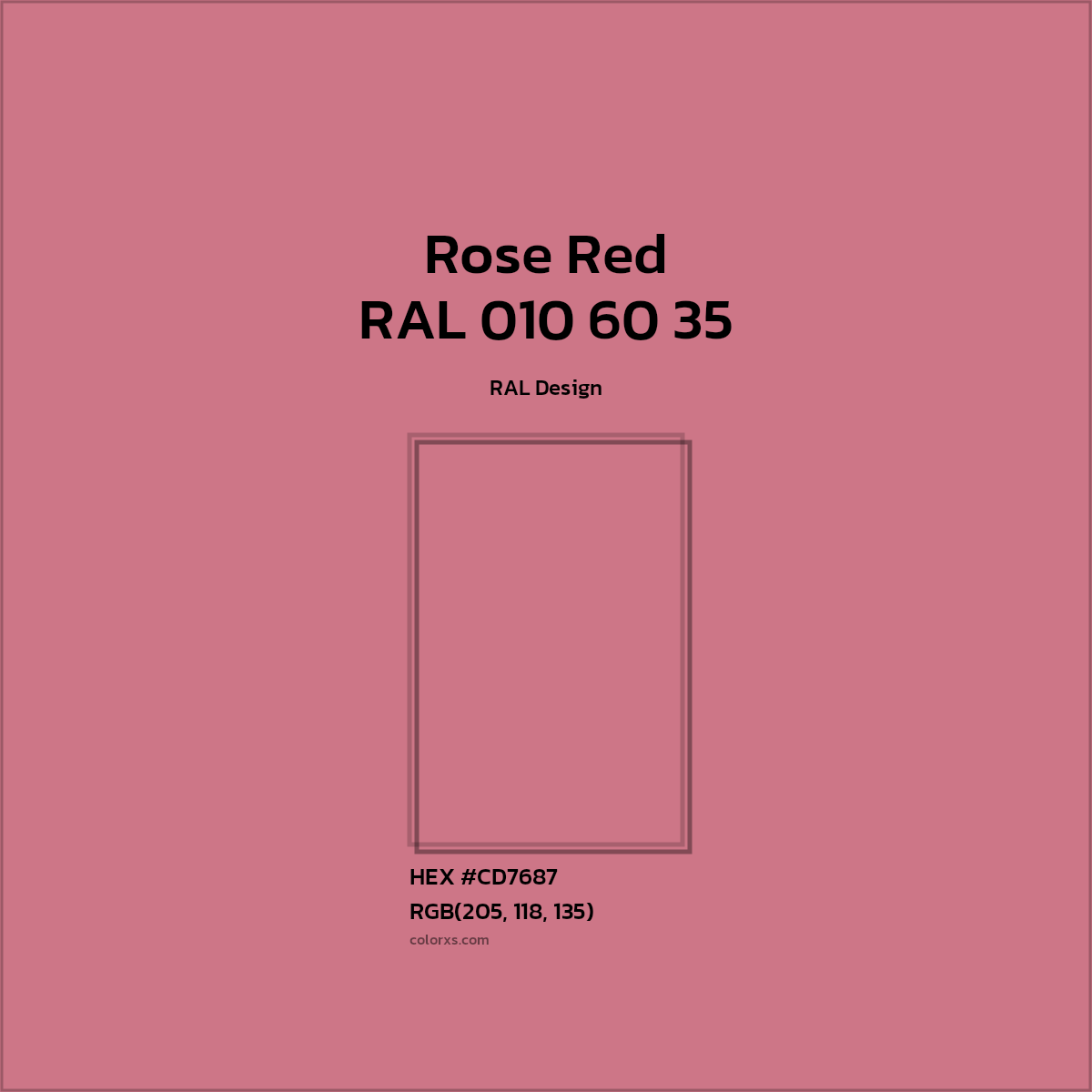 #CD7687 RAL 010 60 35 - Rose Red CMS RAL Design - Color codes and meaning | Matching colors and paints