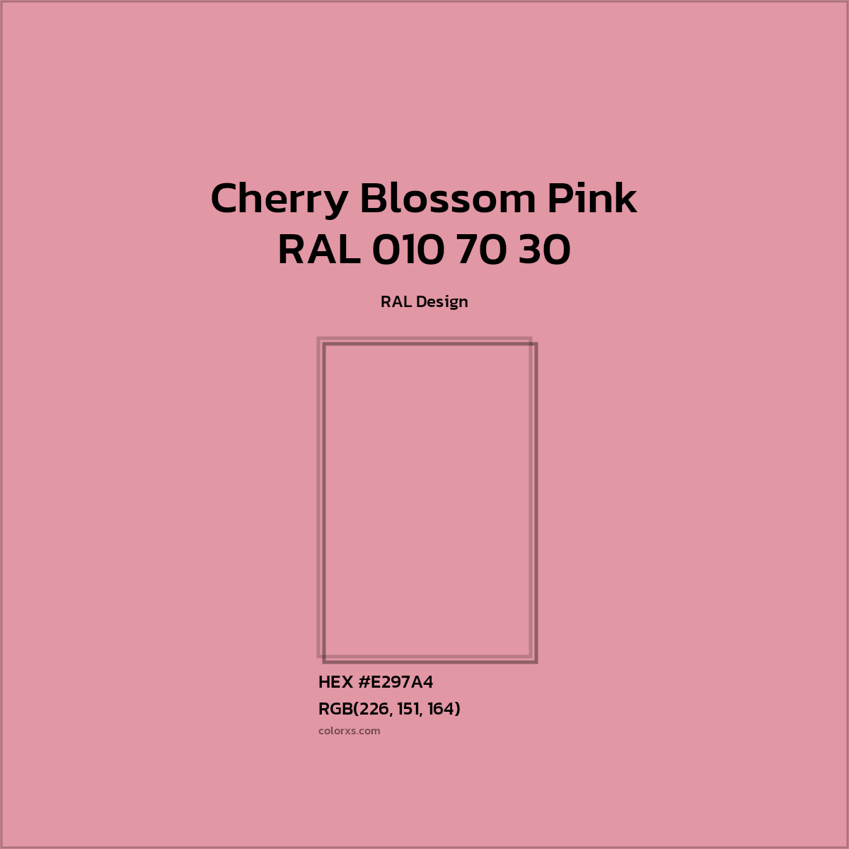 #E297A4 RAL 010 70 30 - Cherry Blossom Pink CMS RAL Design - Color codes and meaning | Matching colors and paints