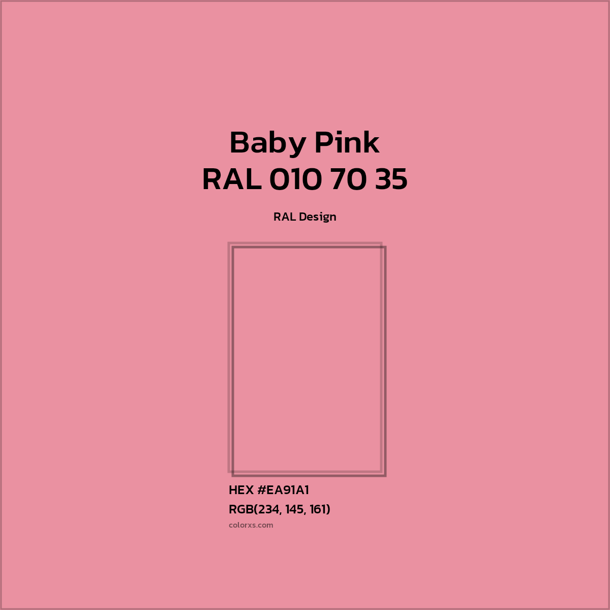 #EA91A1 RAL 010 70 35 - Baby Pink CMS RAL Design - Color codes and meaning | Matching colors and paints