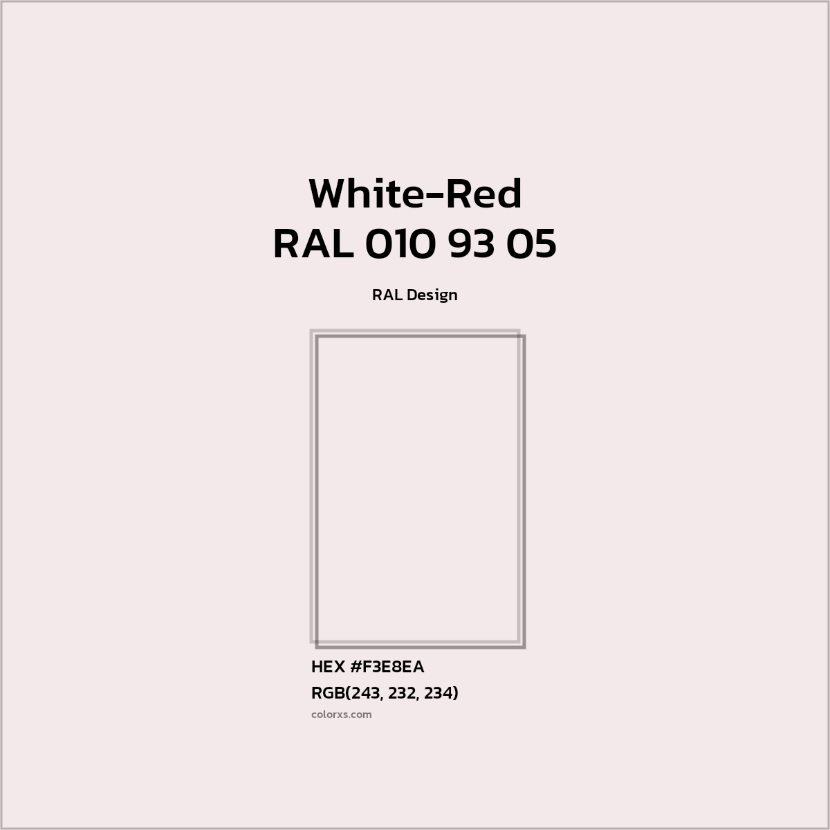 #F3E8EA RAL 010 93 05 - White-Red CMS RAL Design - Color codes and meaning | Matching colors and paints