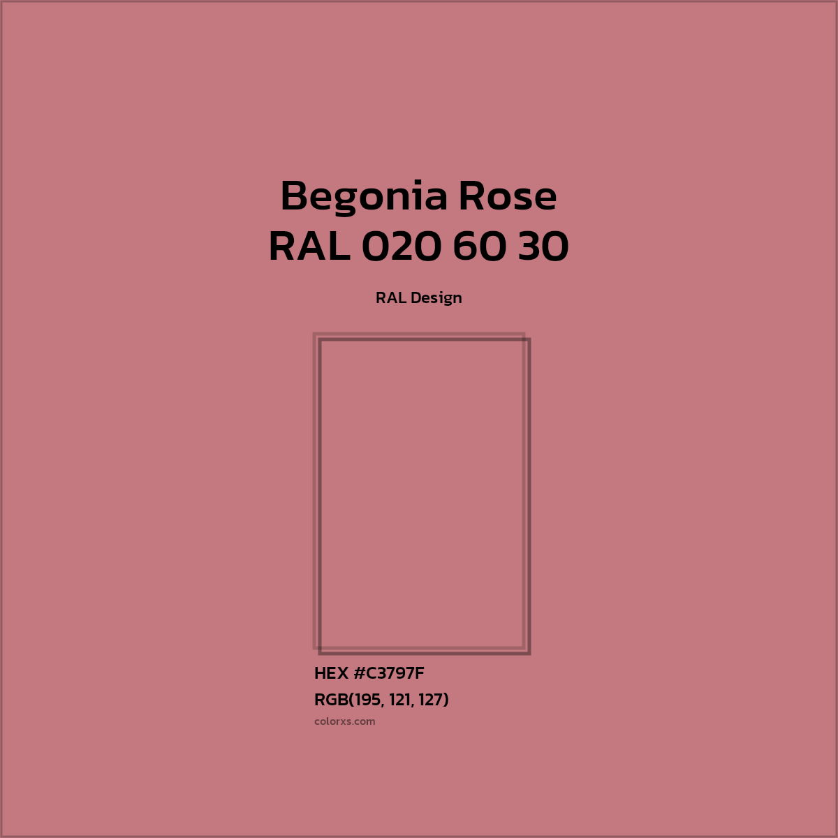 #C3797F RAL 020 60 30 - Begonia Rose CMS RAL Design - Color codes and meaning | Matching colors and paints