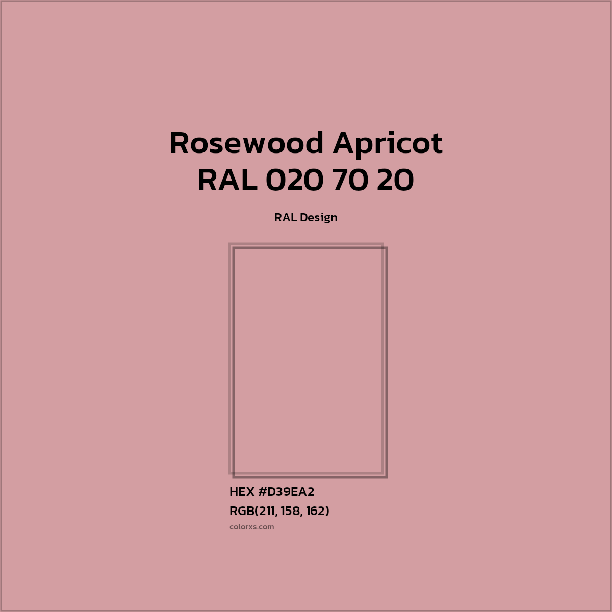 #D39EA2 RAL 020 70 20 - Rosewood Apricot CMS RAL Design - Color codes and meaning | Matching colors and paints