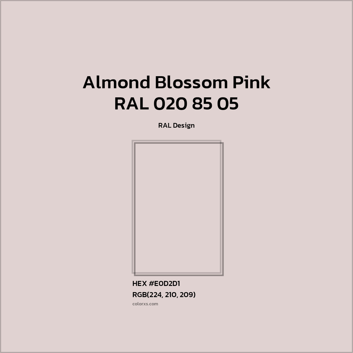 #E0D2D1 RAL 020 85 05 - Almond Blossom Pink CMS RAL Design - Color codes and meaning | Matching colors and paints