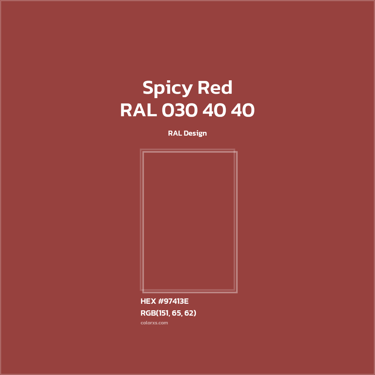 #97413E RAL 030 40 40 - Spicy Red CMS RAL Design - Color codes and meaning | Matching colors and paints