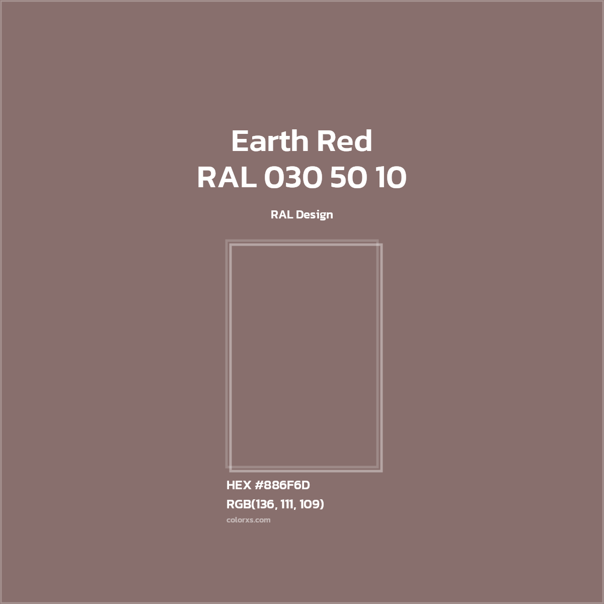 #886F6D RAL 030 50 10 - Earth Red CMS RAL Design - Color codes and meaning | Matching colors and paints