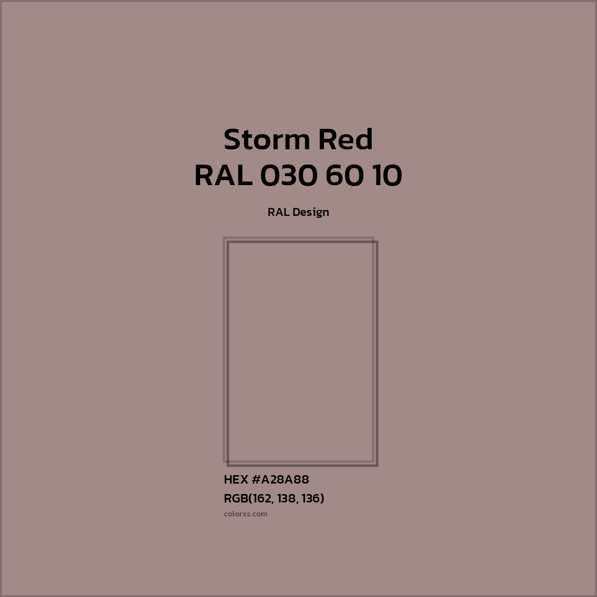 #A28A88 RAL 030 60 10 - Storm Red CMS RAL Design - Color codes and meaning | Matching colors and paints