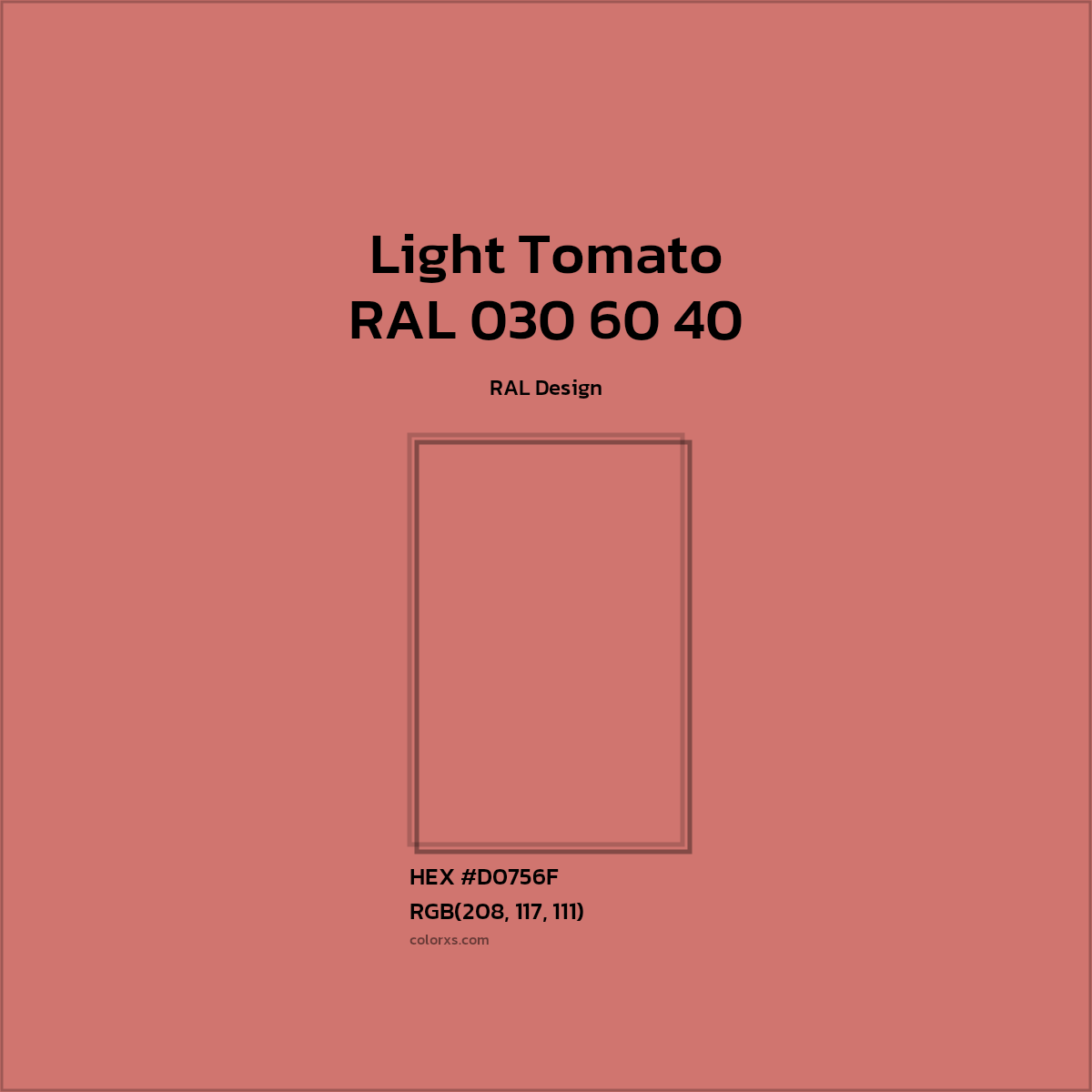 #D0756F RAL 030 60 40 - Light Tomato CMS RAL Design - Color codes and meaning | Matching colors and paints