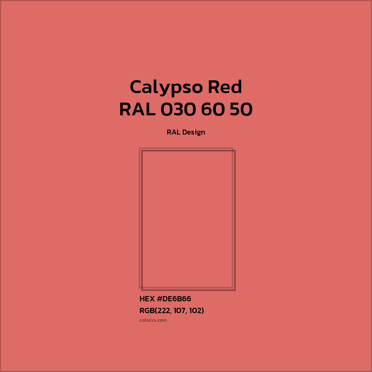 #DE6B66 RAL 030 60 50 - Calypso Red CMS RAL Design - Color codes and meaning | Matching colors and paints