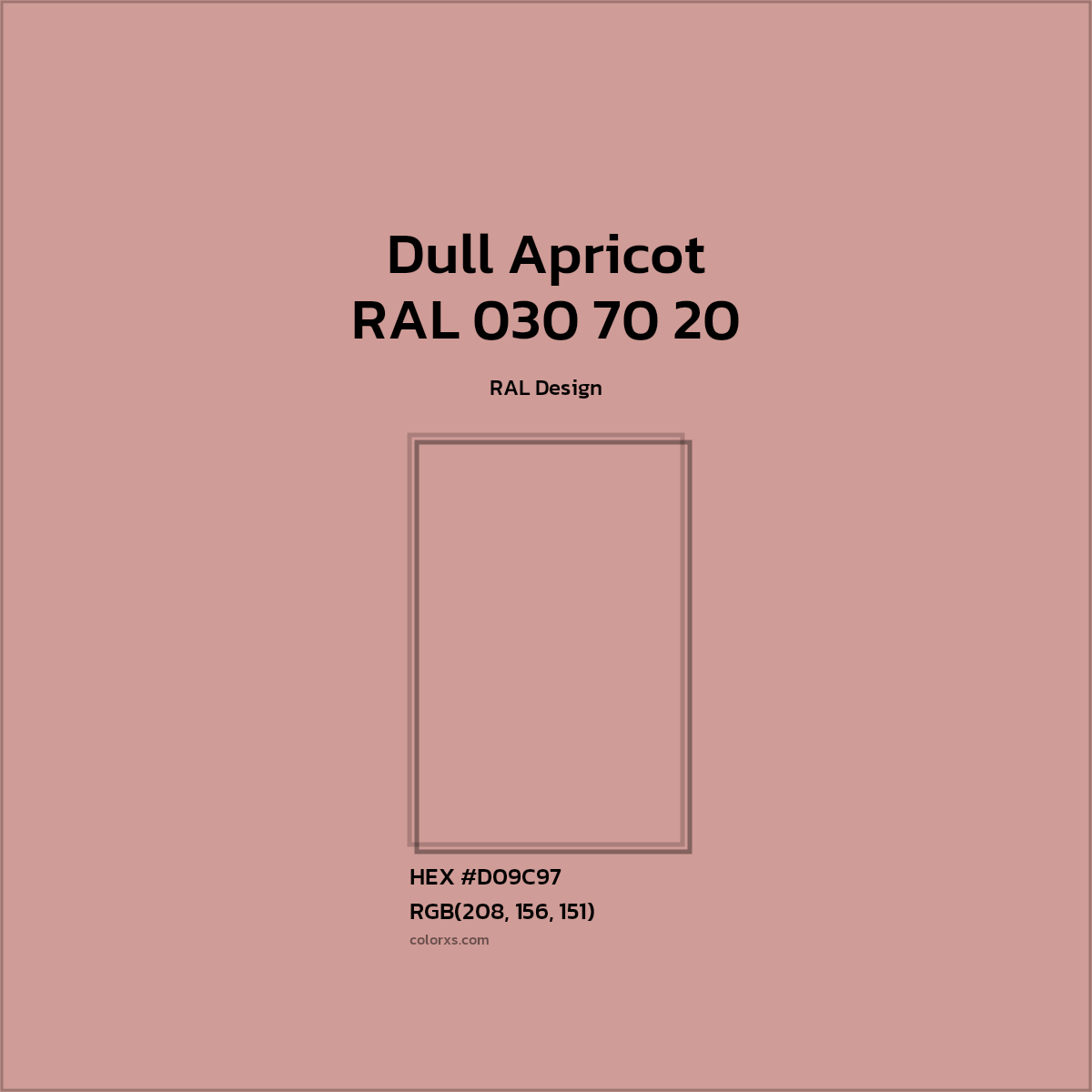 #D09C97 RAL 030 70 20 - Dull Apricot CMS RAL Design - Color codes and meaning | Matching colors and paints