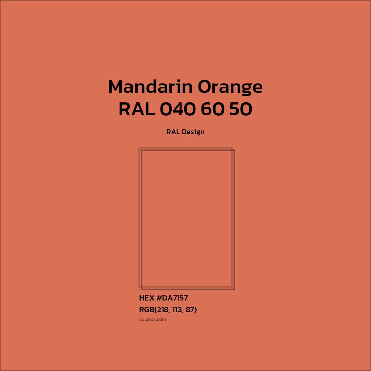 #DA7157 RAL 040 60 50 - Mandarin Orange CMS RAL Design - Color codes and meaning | Matching colors and paints