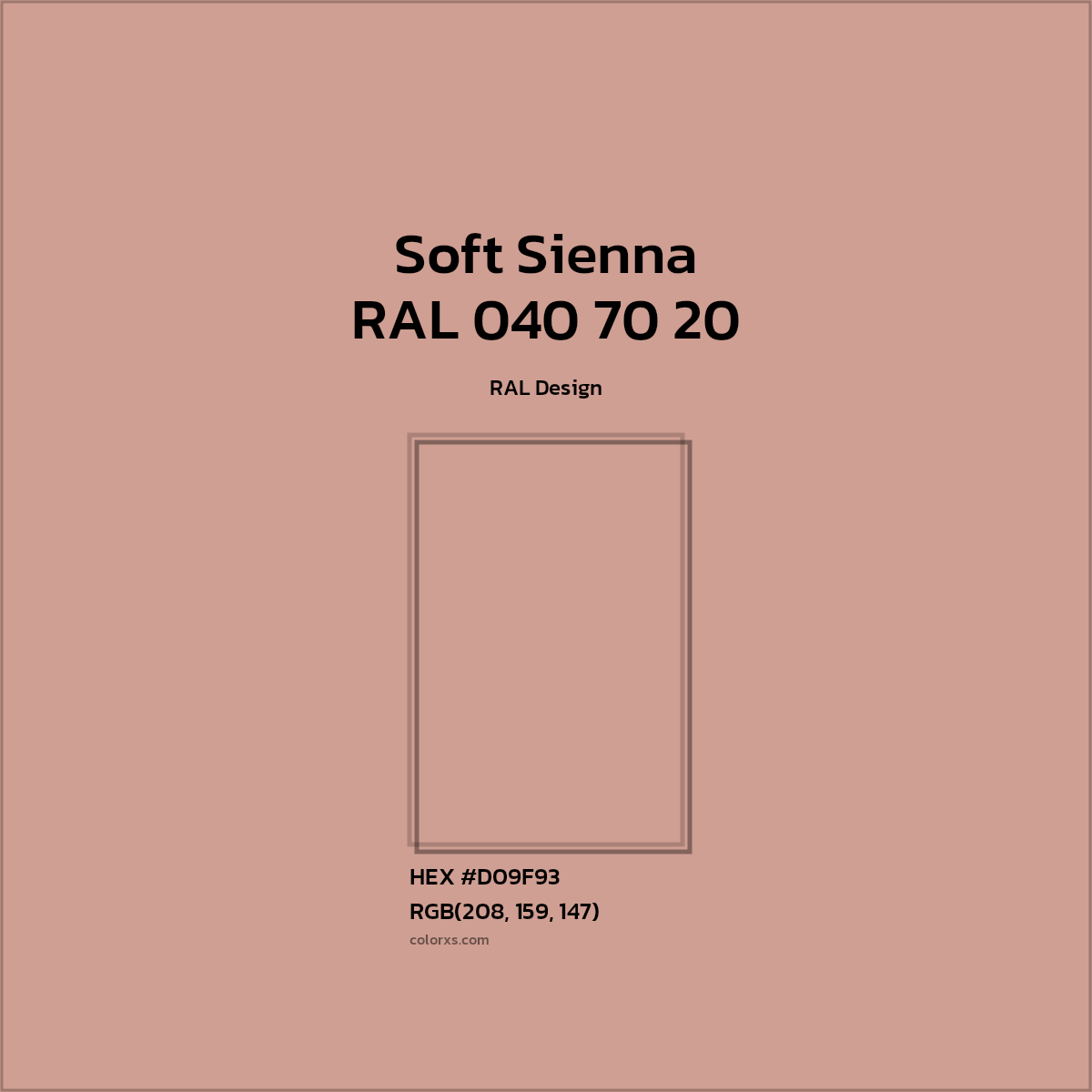 #D09F93 RAL 040 70 20 - Soft Sienna CMS RAL Design - Color codes and meaning | Matching colors and paints