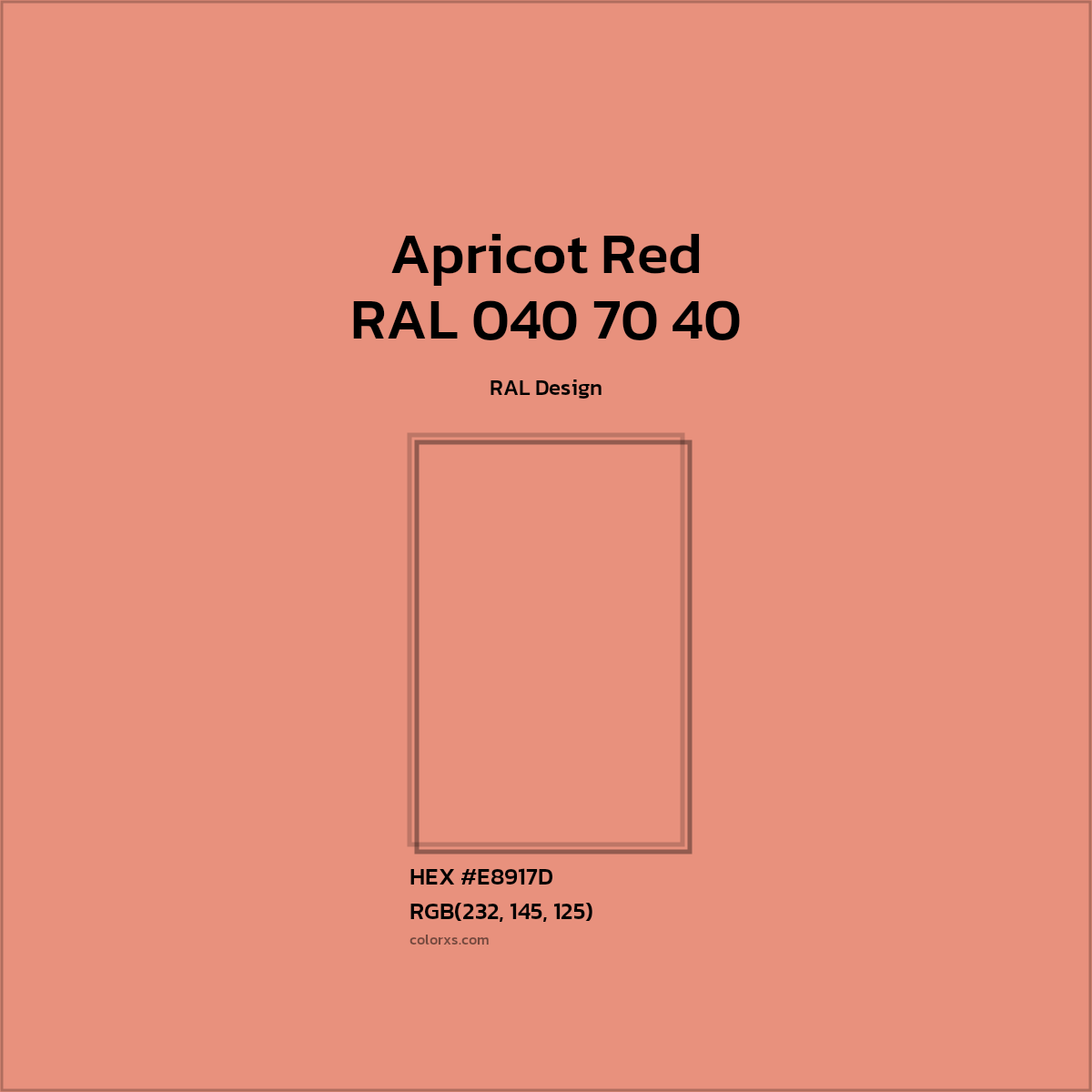 #E8917D RAL 040 70 40 - Apricot Red CMS RAL Design - Color codes and meaning | Matching colors and paints