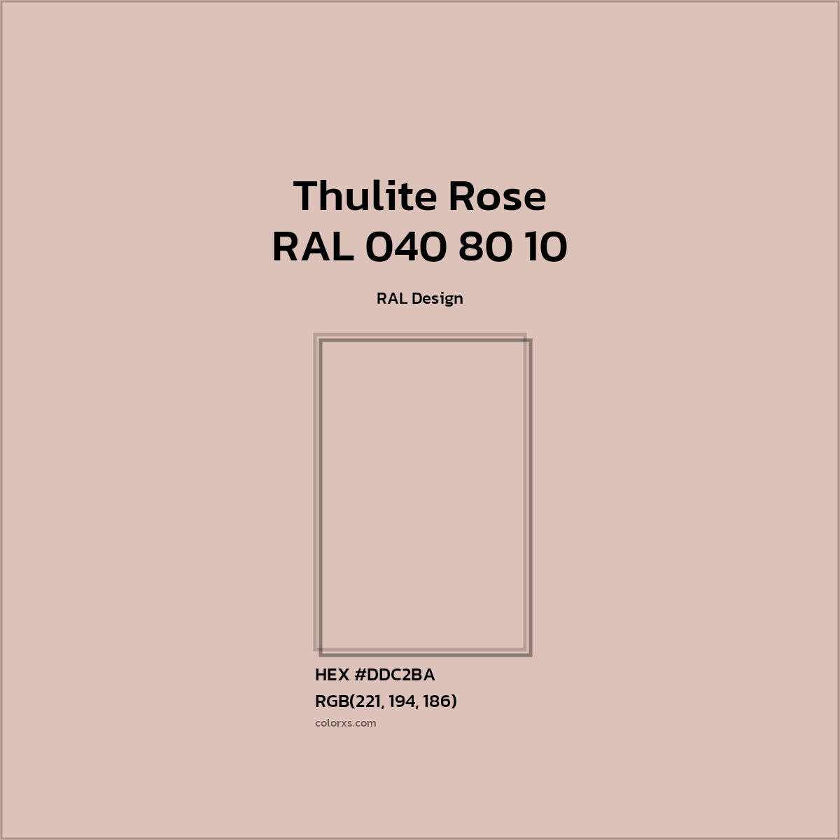 #DDC2BA RAL 040 80 10 - Thulite Rose CMS RAL Design - Color codes and meaning | Matching colors and paints