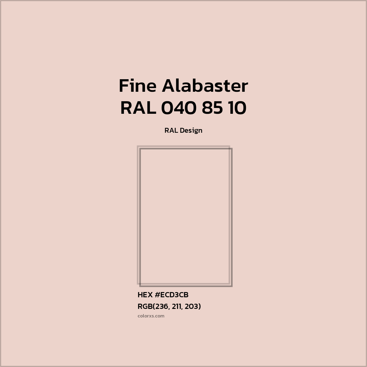 #ECD3CB RAL 040 85 10 - Fine Alabaster CMS RAL Design - Color codes and meaning | Matching colors and paints