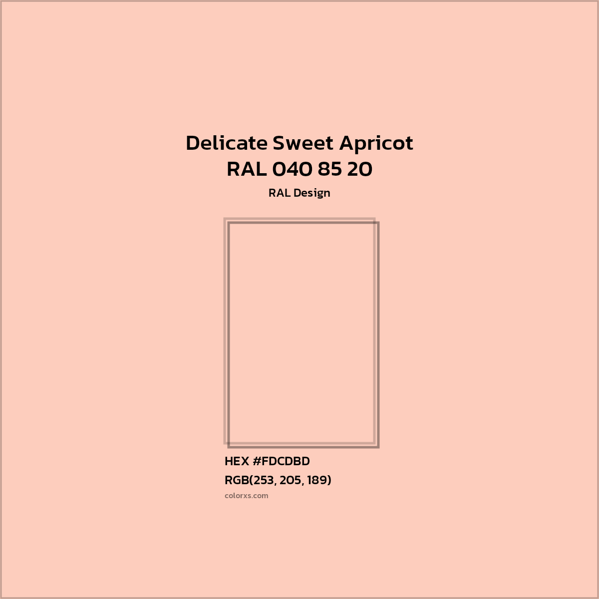 #FDCDBD RAL 040 85 20 - Delicate Sweet Apricot CMS RAL Design - Color codes and meaning | Matching colors and paints