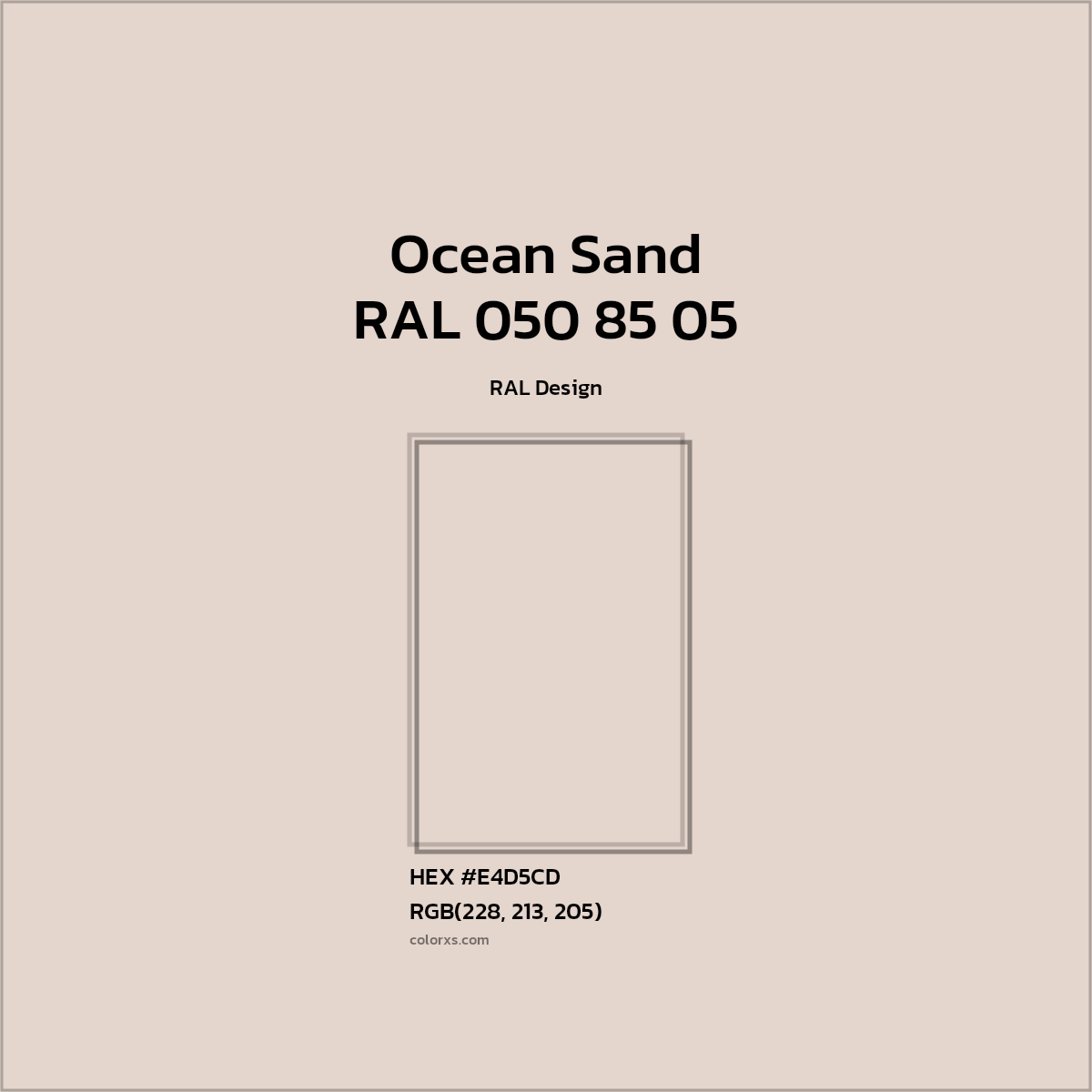 #E4D5CD RAL 050 85 05 - Ocean Sand CMS RAL Design - Color codes and meaning | Matching colors and paints