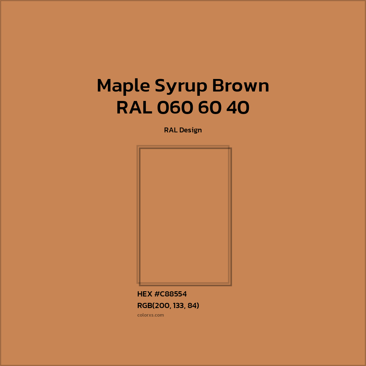 #C88554 RAL 060 60 40 - Maple Syrup Brown CMS RAL Design - Color codes and meaning | Matching colors and paints