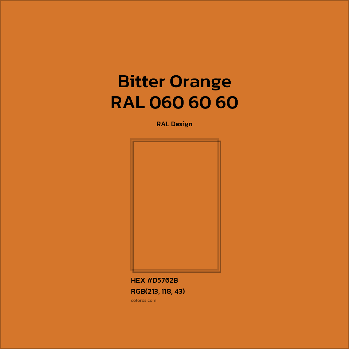 #D5762B RAL 060 60 60 - Bitter Orange CMS RAL Design - Color codes and meaning | Matching colors and paints