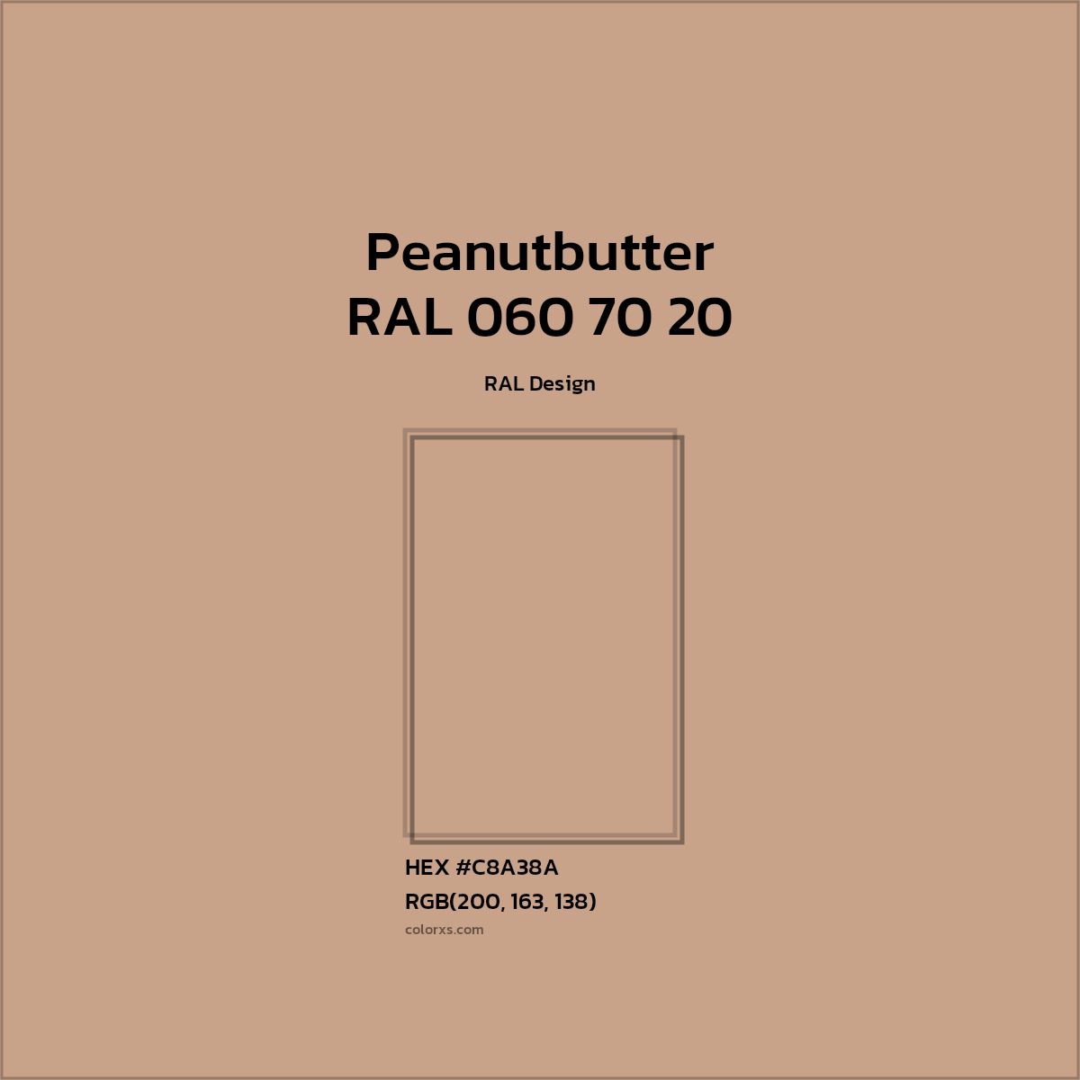 #C8A38A RAL 060 70 20 - Peanutbutter CMS RAL Design - Color codes and meaning | Matching colors and paints
