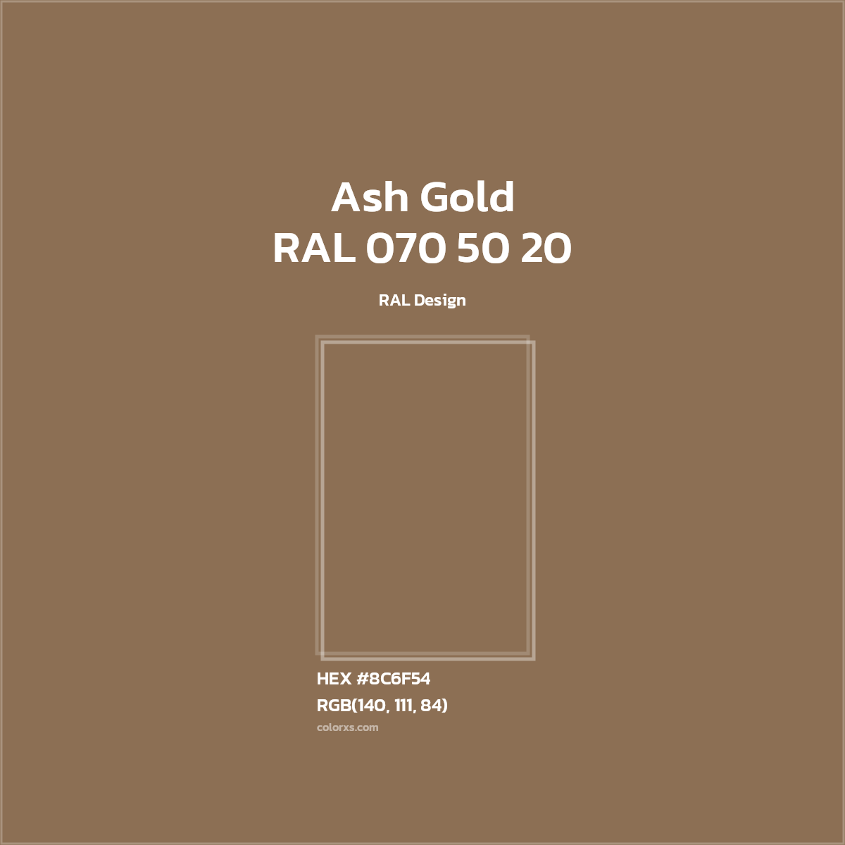 #8C6F54 RAL 070 50 20 - Ash Gold CMS RAL Design - Color codes and meaning | Matching colors and paints