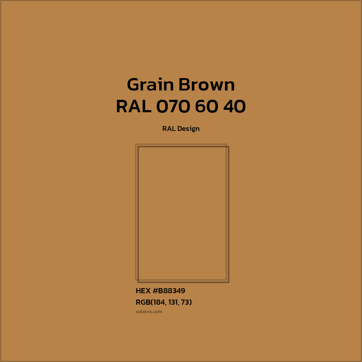 #B88349 RAL 070 60 40 - Grain Brown CMS RAL Design - Color codes and meaning | Matching colors and paints