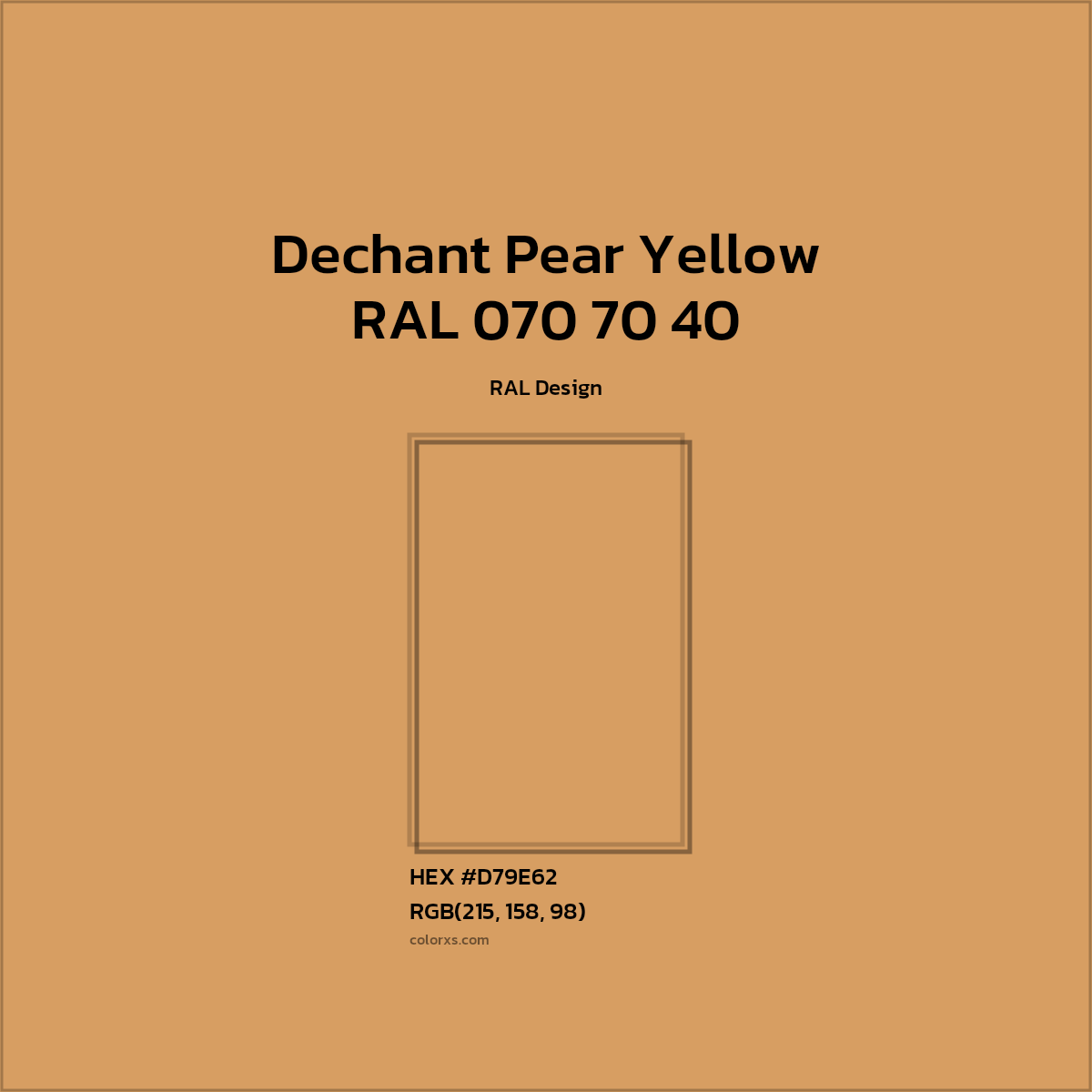 #D79E62 RAL 070 70 40 - Dechant Pear Yellow CMS RAL Design - Color codes and meaning | Matching colors and paints