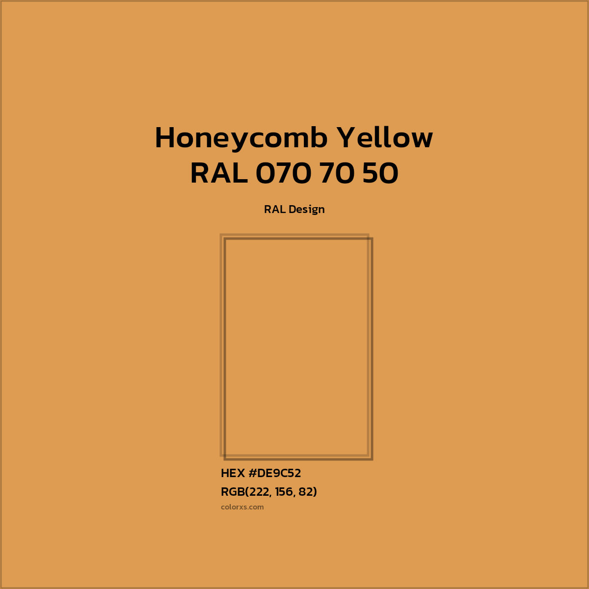 #DE9C52 RAL 070 70 50 - Honeycomb Yellow CMS RAL Design - Color codes and meaning | Matching colors and paints
