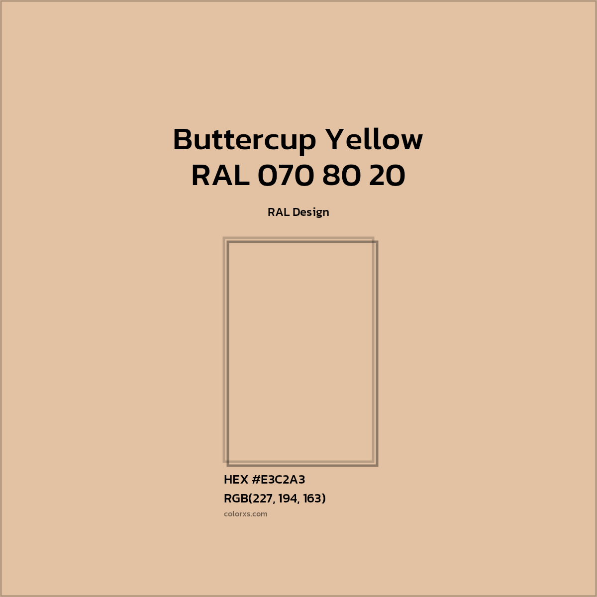 #E3C2A3 RAL 070 80 20 - Buttercup Yellow CMS RAL Design - Color codes and meaning | Matching colors and paints