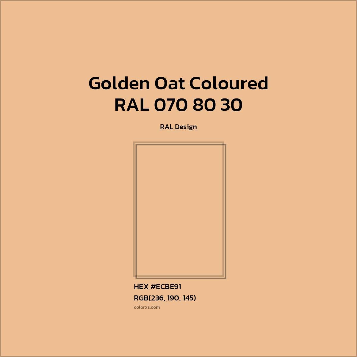 #ECBE91 RAL 070 80 30 - Golden Oat Coloured CMS RAL Design - Color codes and meaning | Matching colors and paints