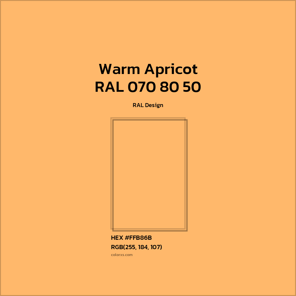 #FFB86B RAL 070 80 50 - Warm Apricot CMS RAL Design - Color codes and meaning | Matching colors and paints
