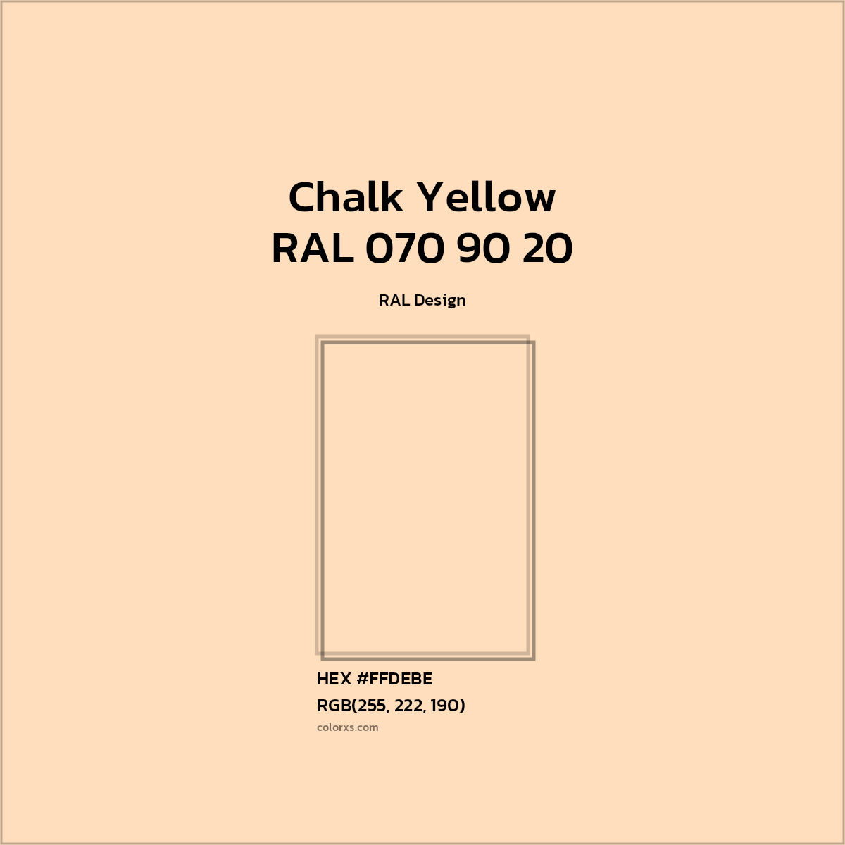 #FFDEBE RAL 070 90 20 - Chalk Yellow CMS RAL Design - Color codes and meaning | Matching colors and paints