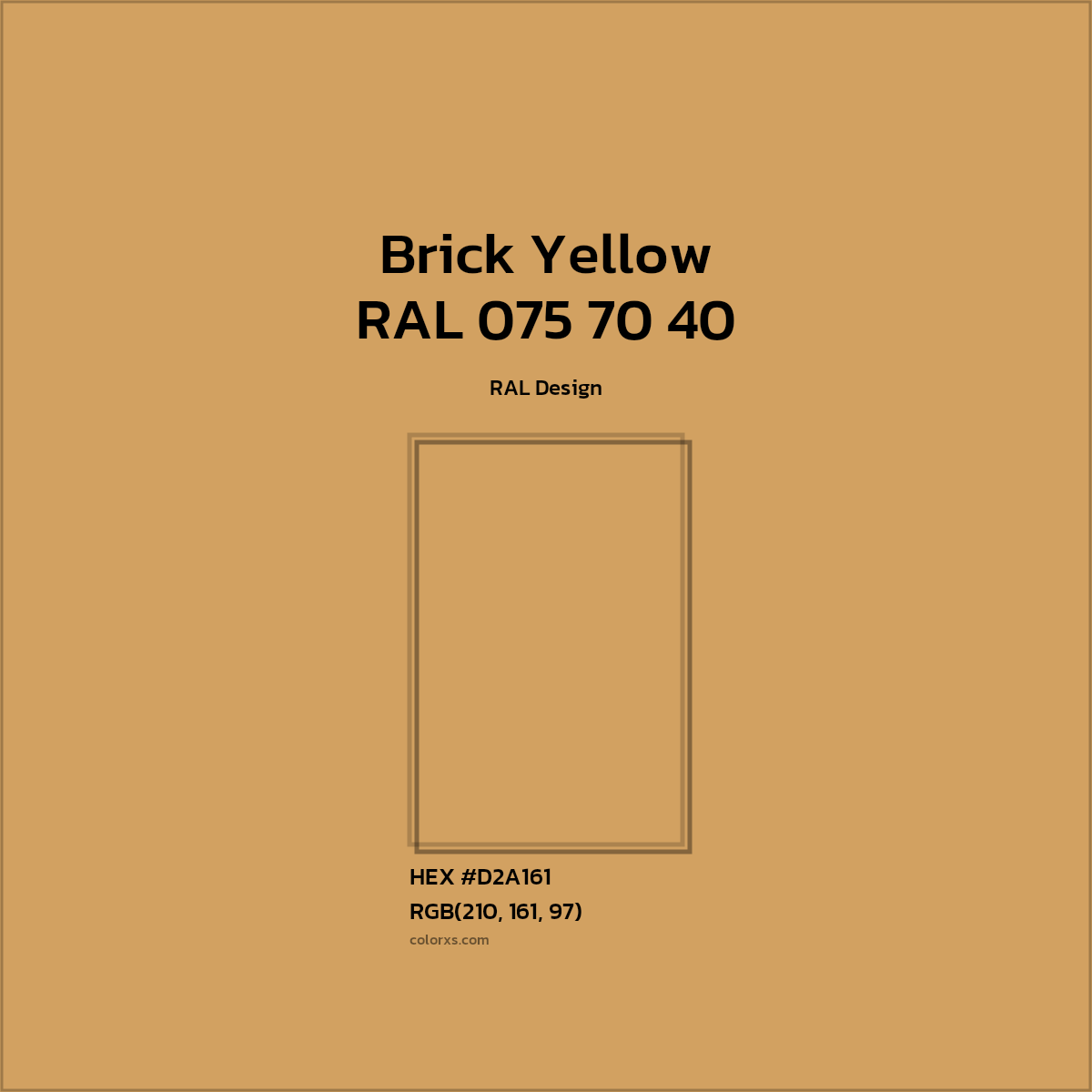 #D2A161 RAL 075 70 40 - Brick Yellow CMS RAL Design - Color codes and meaning | Matching colors and paints