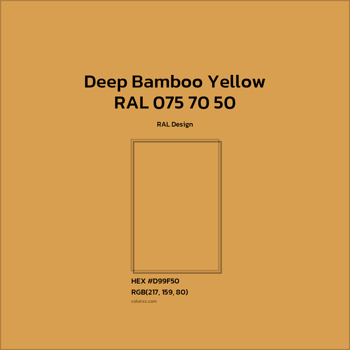 #D99F50 RAL 075 70 50 - Deep Bamboo Yellow CMS RAL Design - Color codes and meaning | Matching colors and paints