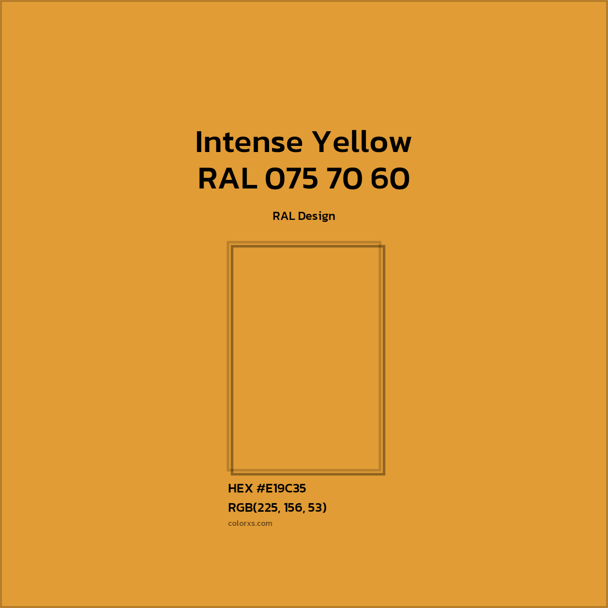#E19C35 RAL 075 70 60 - Intense Yellow CMS RAL Design - Color codes and meaning | Matching colors and paints