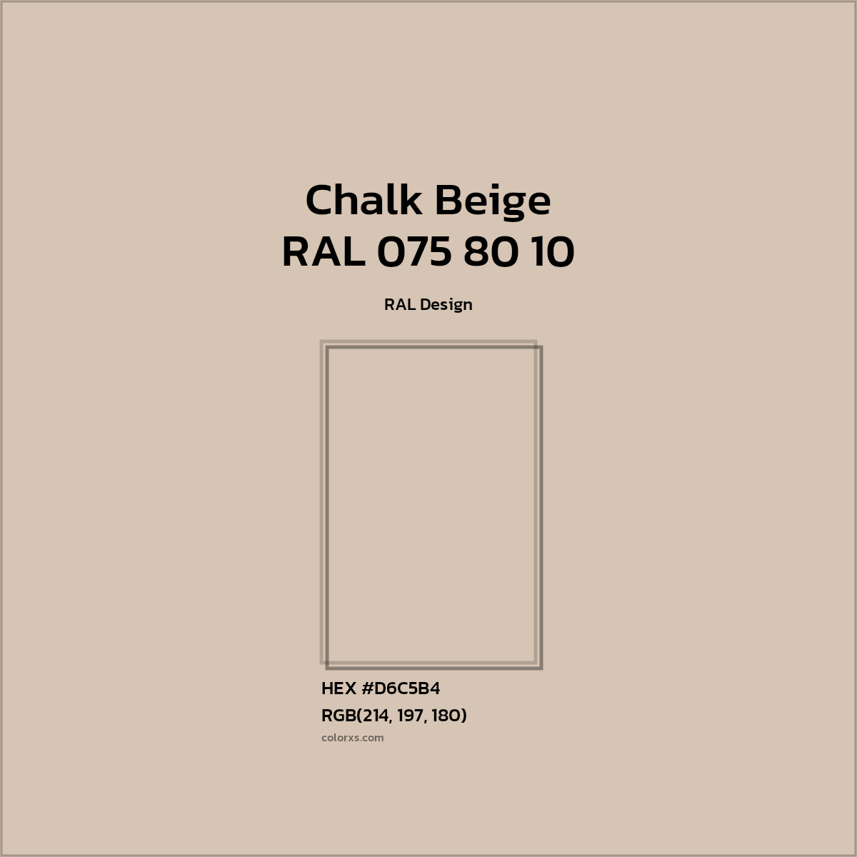 #D6C5B4 RAL 075 80 10 - Chalk Beige CMS RAL Design - Color codes and meaning | Matching colors and paints