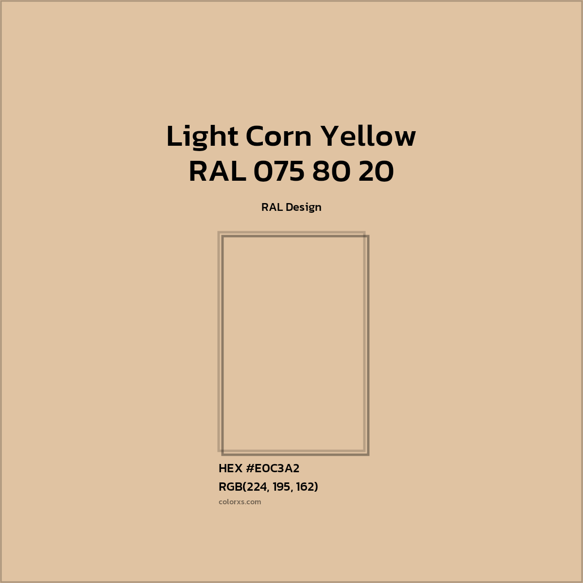 #E0C3A2 RAL 075 80 20 - Light Corn Yellow CMS RAL Design - Color codes and meaning | Matching colors and paints