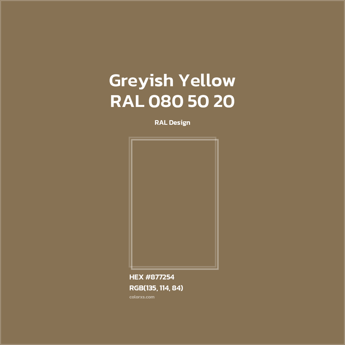 #877254 RAL 080 50 20 - Greyish Yellow CMS RAL Design - Color codes and meaning | Matching colors and paints