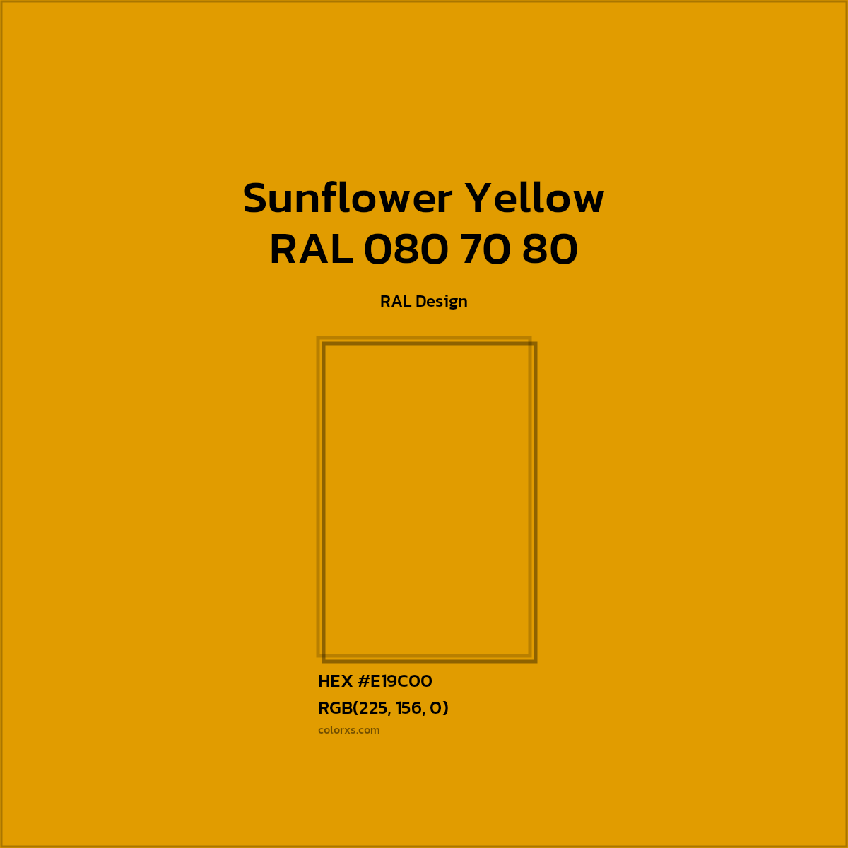 #E19C00 RAL 080 70 80 - Sunflower Yellow CMS RAL Design - Color codes and meaning | Matching colors and paints