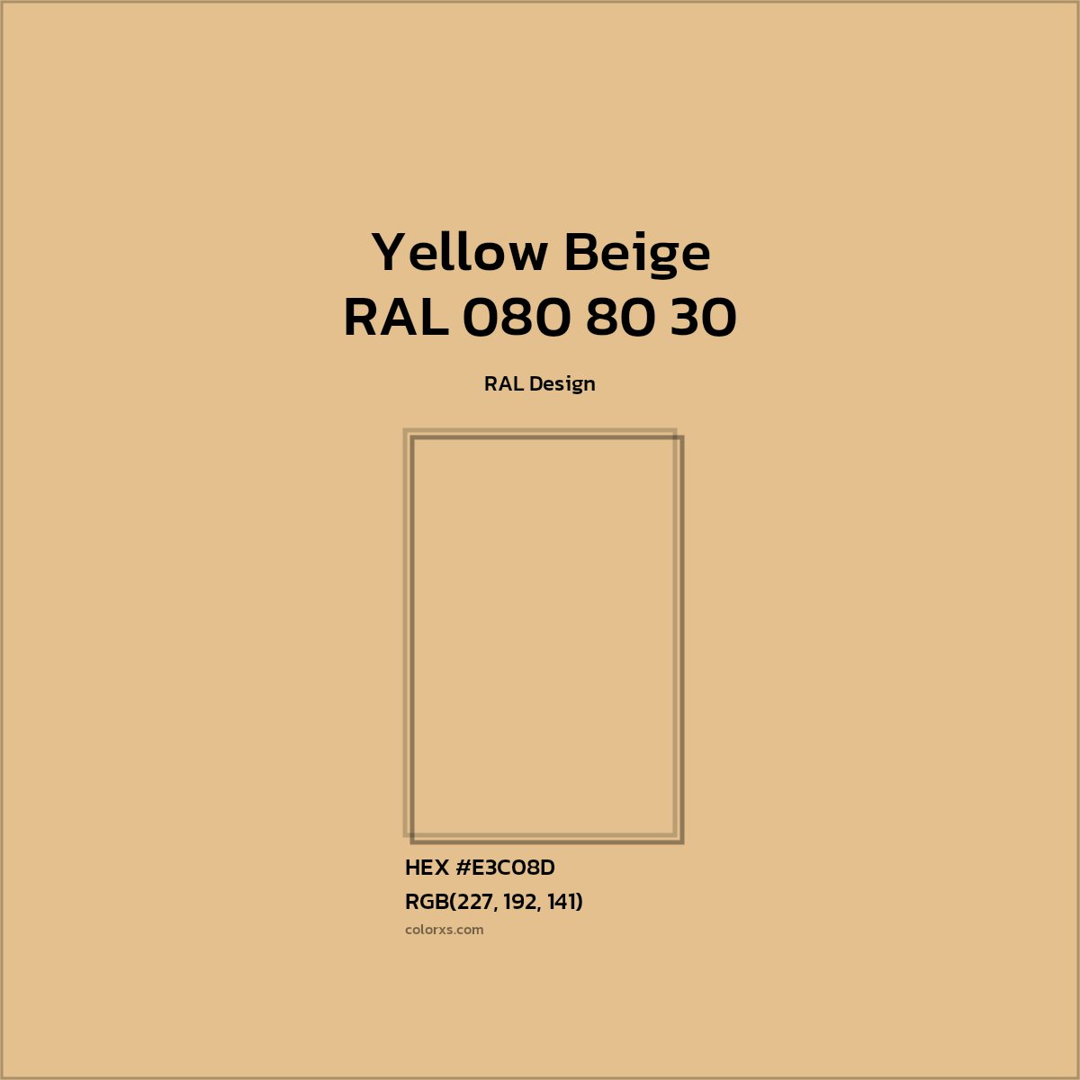 #E3C08D RAL 080 80 30 - Yellow Beige CMS RAL Design - Color codes and meaning | Matching colors and paints