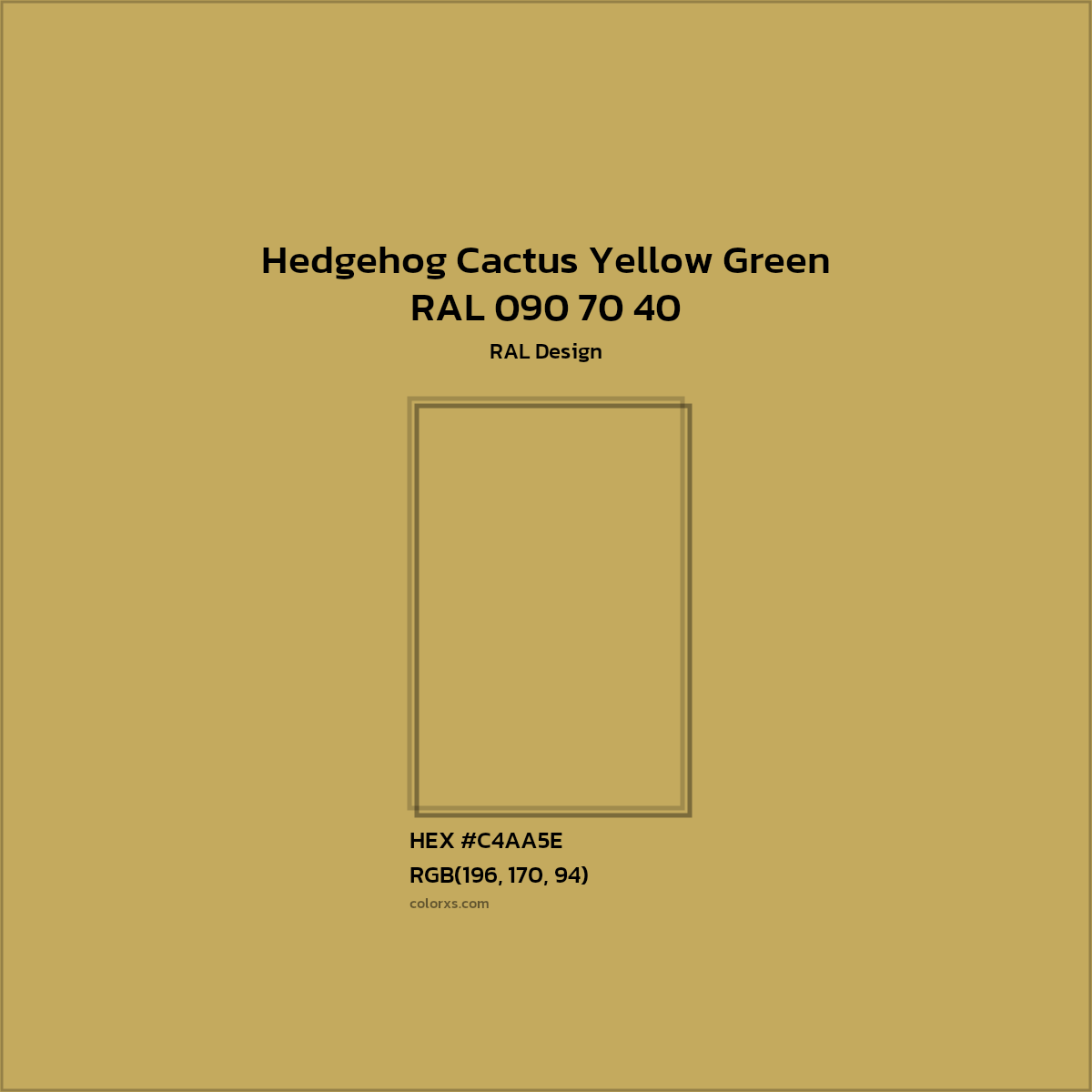 #C4AA5E RAL 090 70 40 - Hedgehog Cactus Yellow Green CMS RAL Design - Color codes and meaning | Matching colors and paints