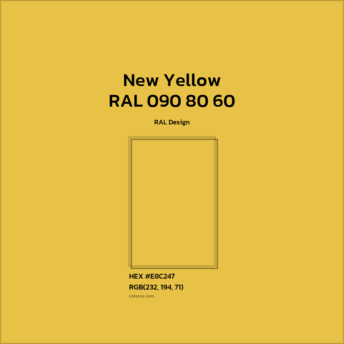 #E8C247 RAL 090 80 60 - New Yellow CMS RAL Design - Color codes and meaning | Matching colors and paints