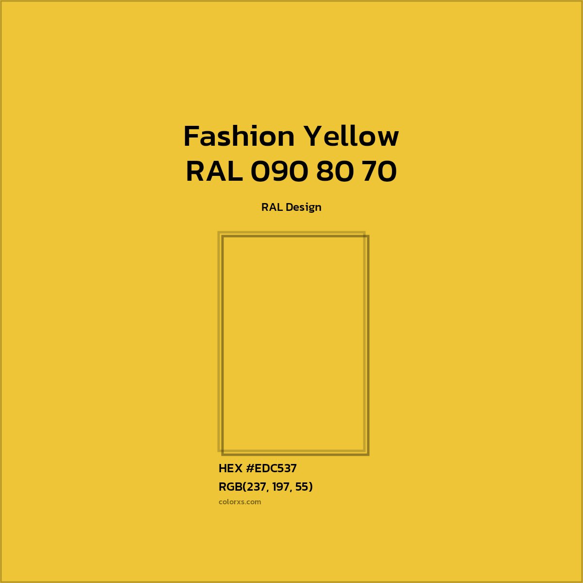 #EDC537 RAL 090 80 70 - Fashion Yellow CMS RAL Design - Color codes and meaning | Matching colors and paints
