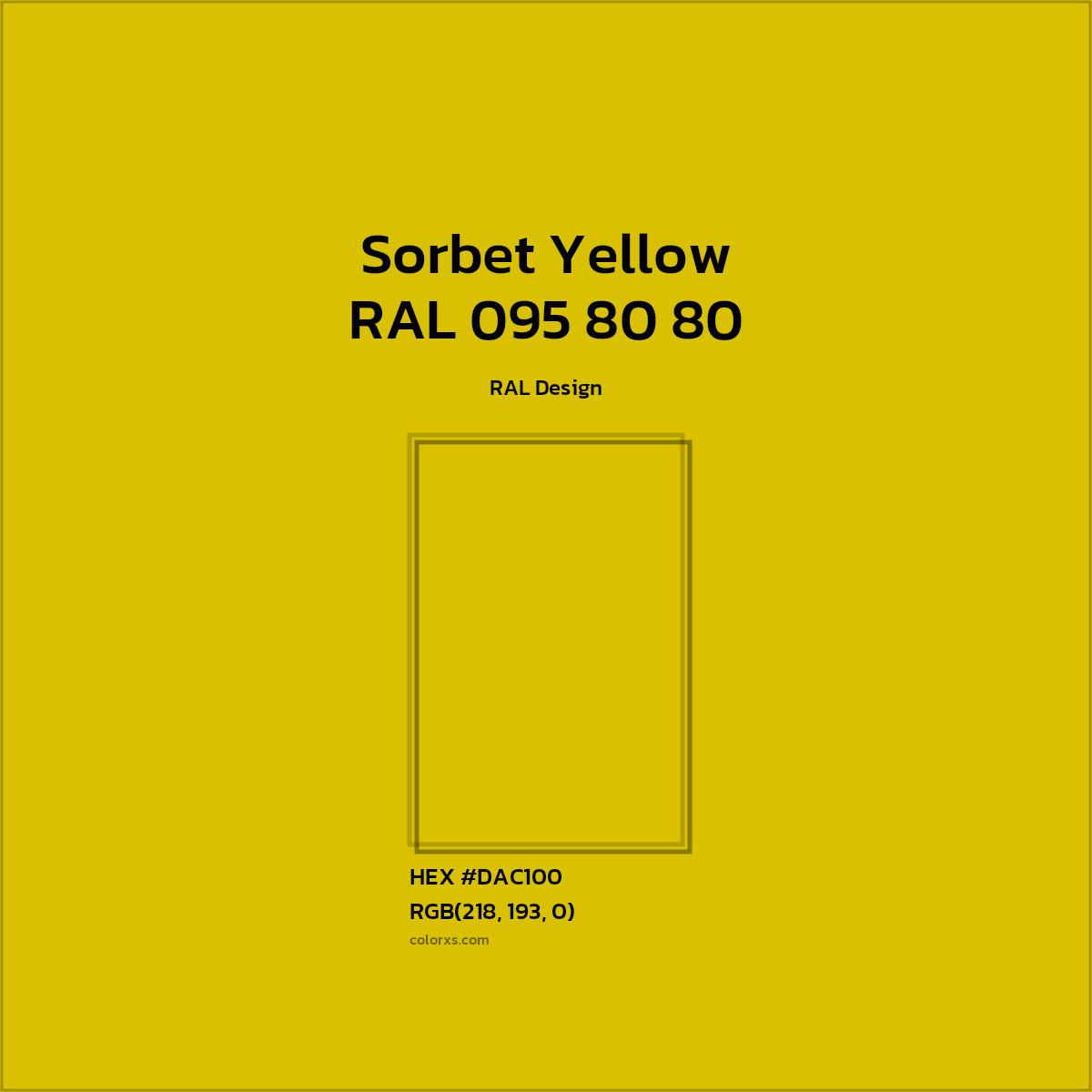 #DAC100 RAL 095 80 80 - Sorbet Yellow CMS RAL Design - Color codes and meaning | Matching colors and paints