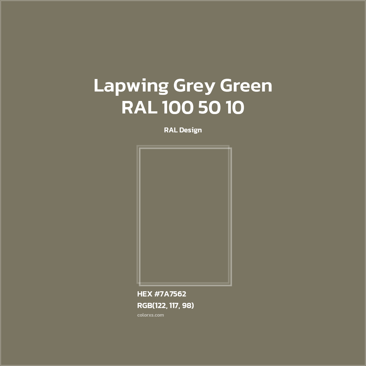 #7A7562 RAL 100 50 10 - Lapwing Grey Green CMS RAL Design - Color codes and meaning | Matching colors and paints