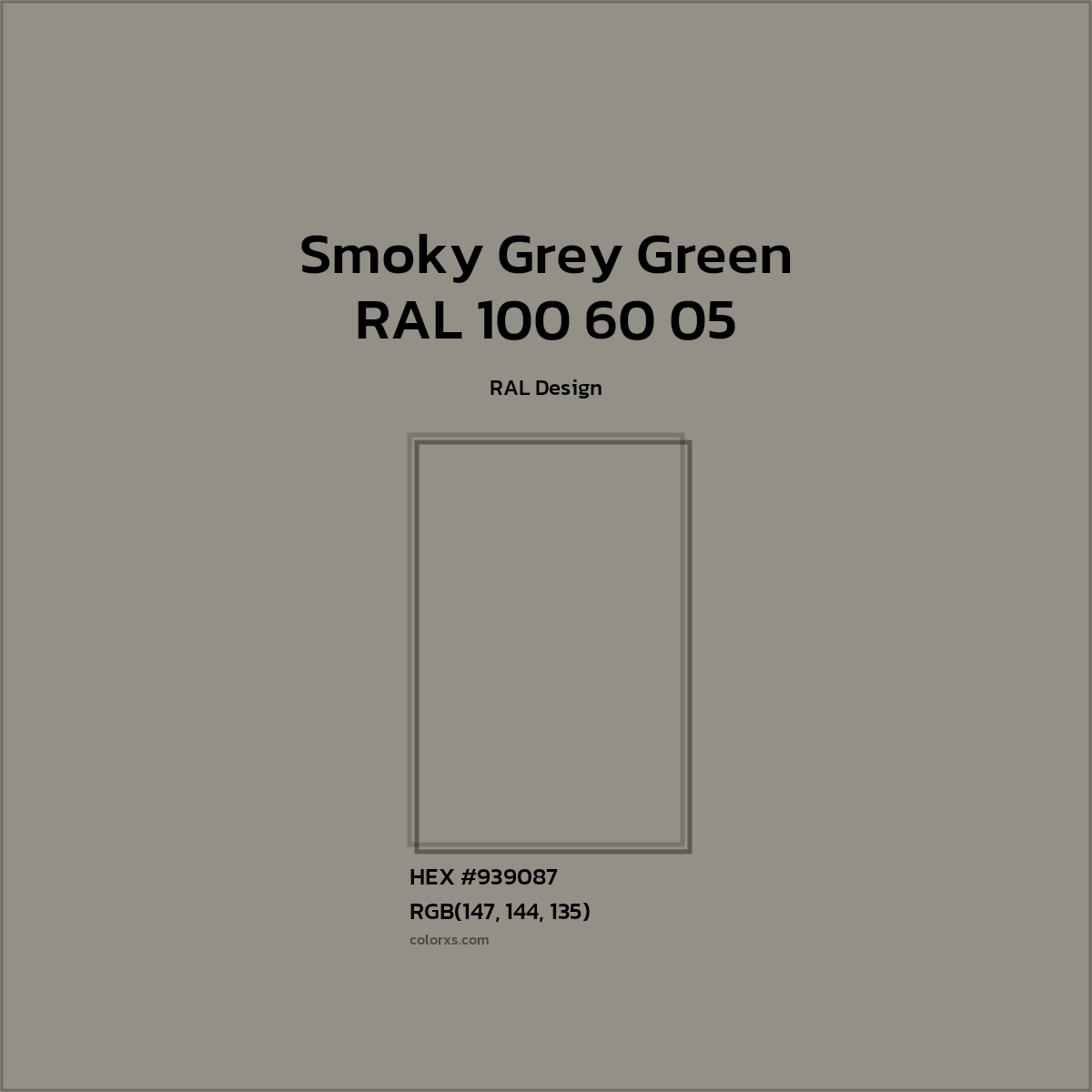 #939087 RAL 100 60 05 - Smoky Grey Green CMS RAL Design - Color codes and meaning | Matching colors and paints
