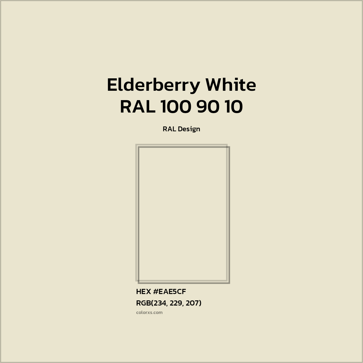 #EAE5CF RAL 100 90 10 - Elderberry White CMS RAL Design - Color codes and meaning | Matching colors and paints