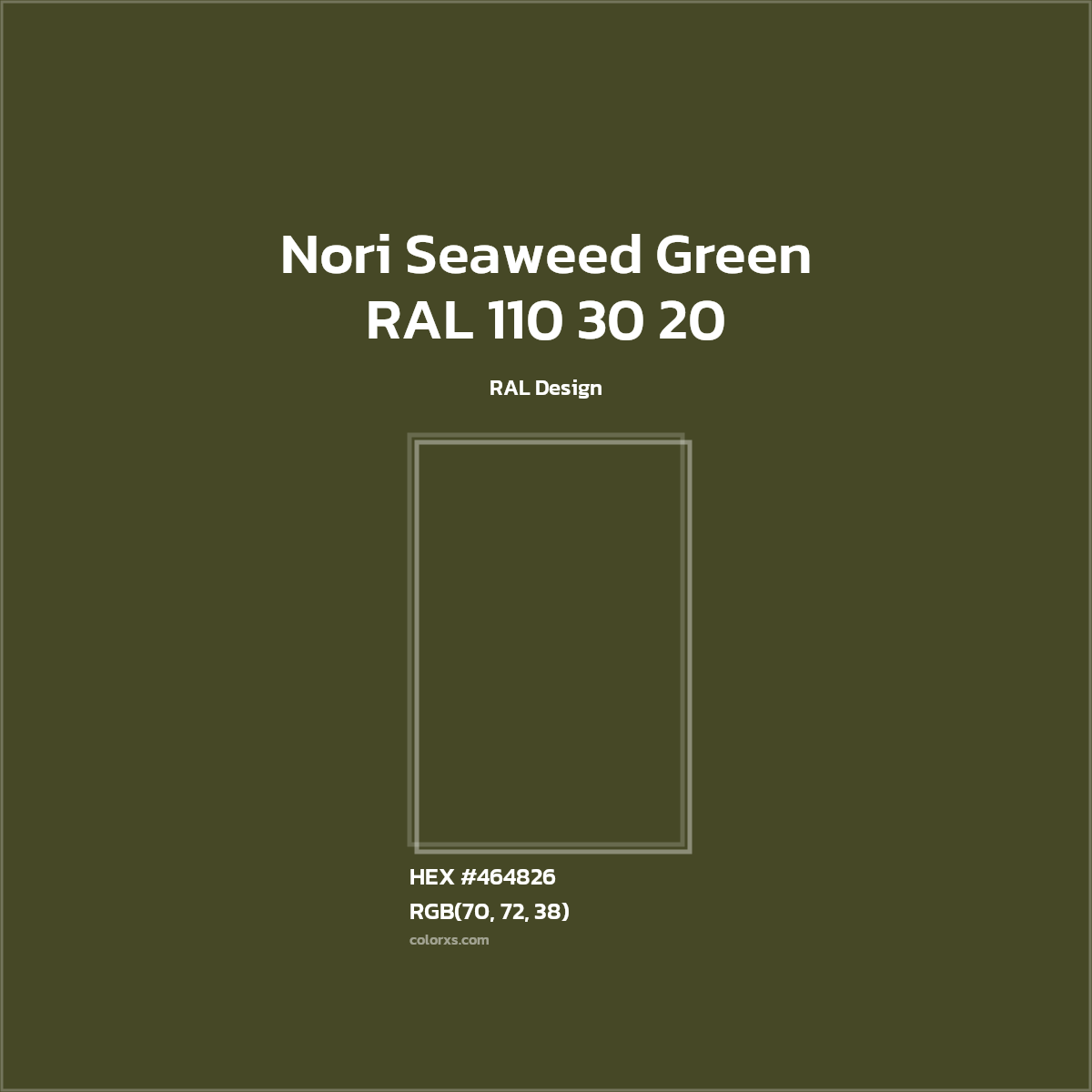 #464826 RAL 110 30 20 - Nori Seaweed Green CMS RAL Design - Color codes and meaning | Matching colors and paints